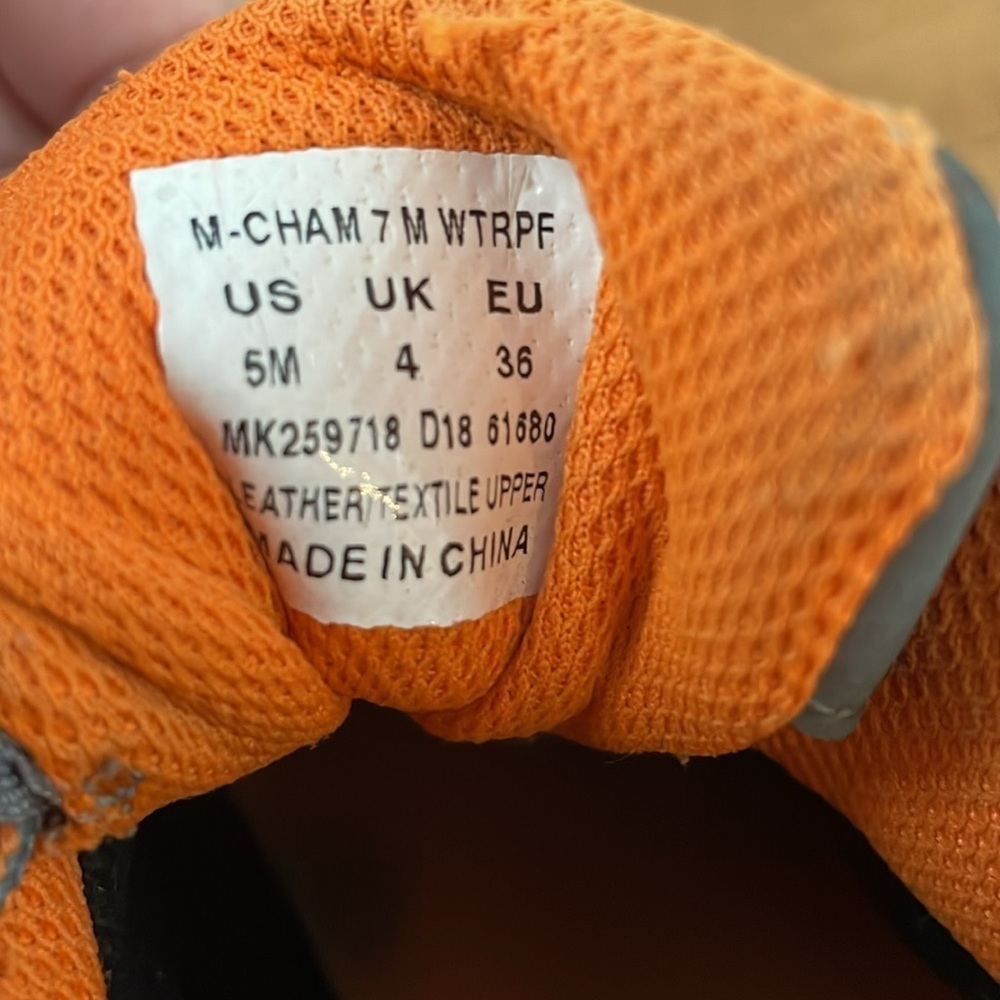 Merrell Chameleon Hiker Hiking Shoes Grey Orange Size 5 - Picture 11 of 14